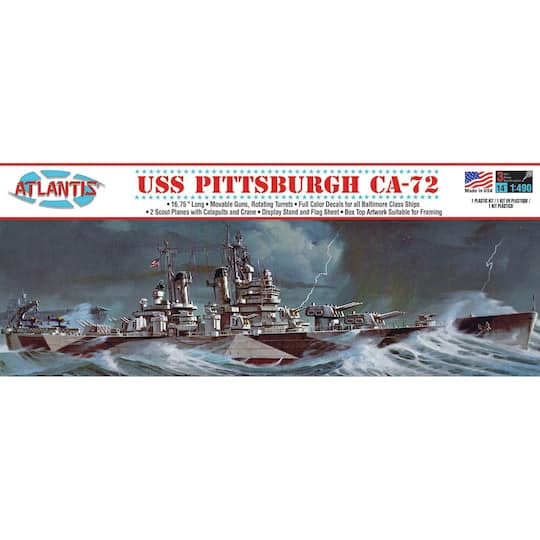 Atlantis&#xAE; USS Pittsburgh CA-72 Heavy Cruiser Plastic Model Kit